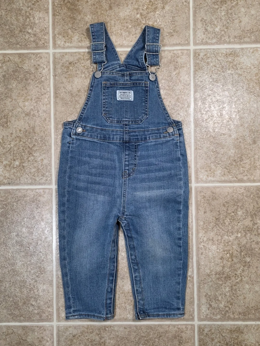 Levi’s Baby Denim Overalls 24M Classic Bib Snap Bottom